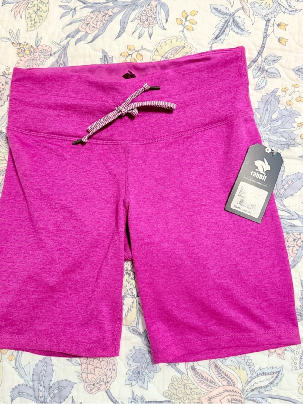 Rabbit Women's High-Rise Magenta Bike Shorts with Drawstring